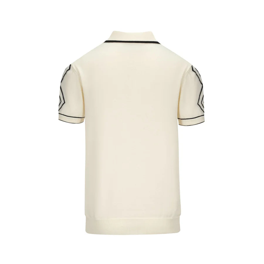 Diamond Path V-Neck Knit Polo
