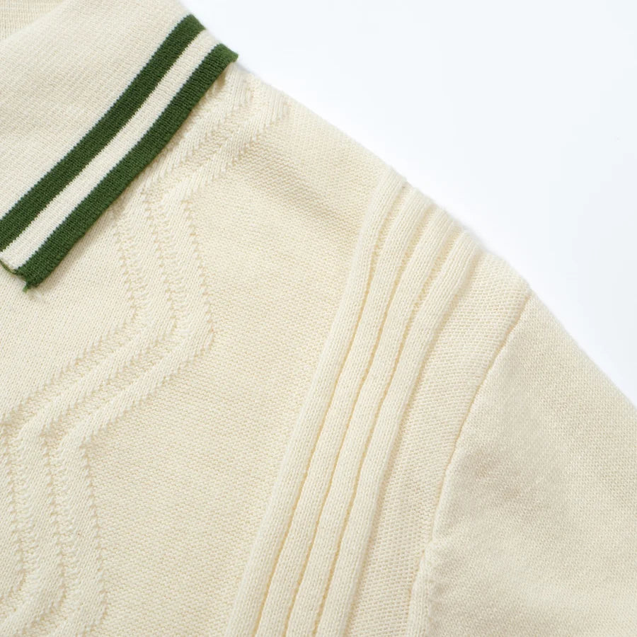 Ivory leaf Knit Polo