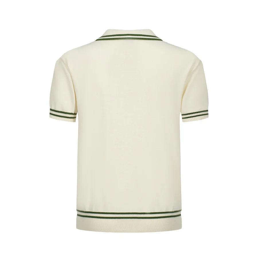 Ivory leaf Knit Polo