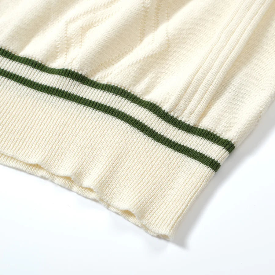Ivory leaf Knit Polo