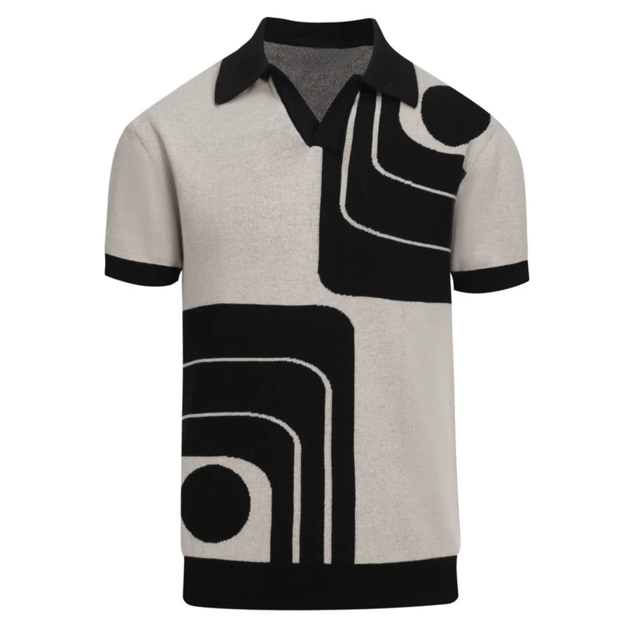 Mono Orbit V-Neck Knit Polo