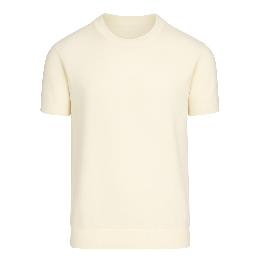 Ecru Crewneck Knit Shirt