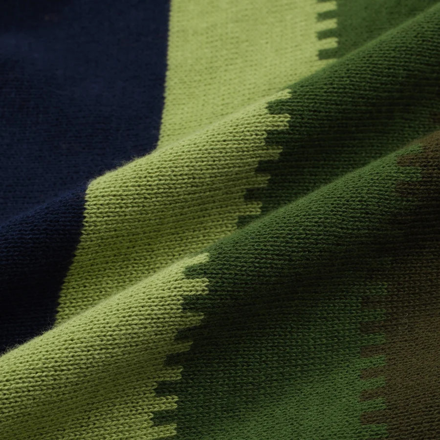 Forest Stripes Button-Down Knit Polo
