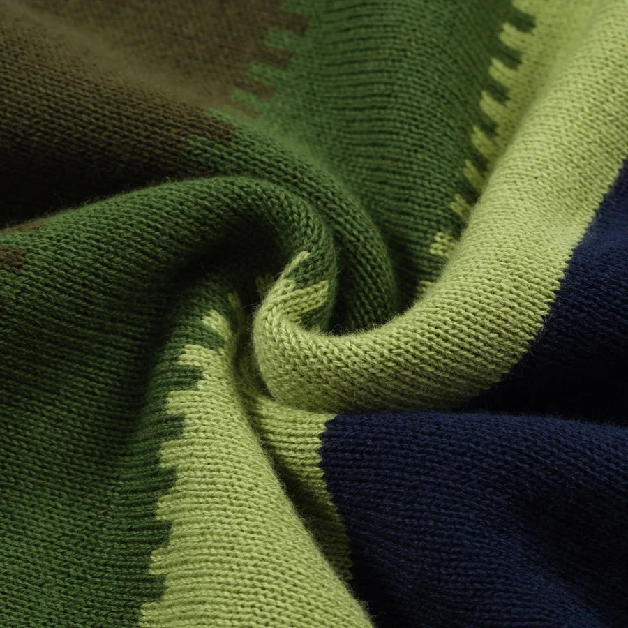 Forest Stripes Button-Down Knit Polo