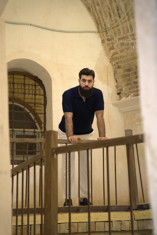 Nocturne V-Neck Knit Polo