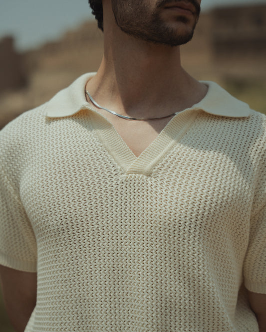 Dawn V-Neck Knit Polo