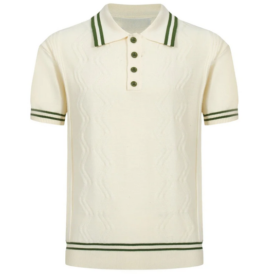 Ivory leaf Knit Polo