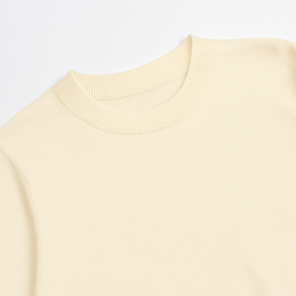 Ecru Crewneck Knit Shirt