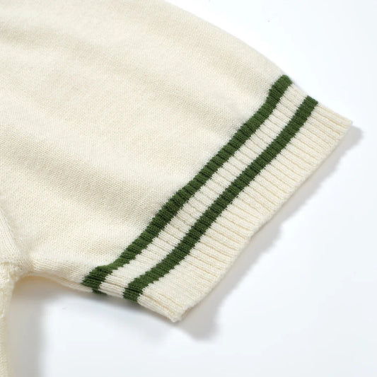 Ivory leaf Knit Polo