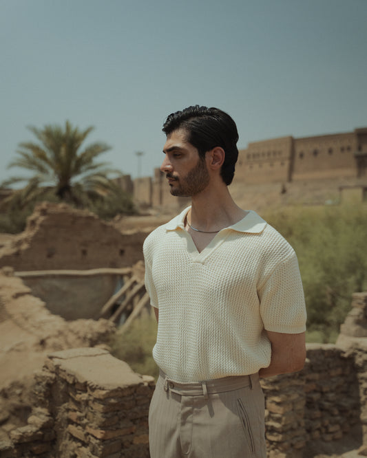 Dawn V-Neck Knit Polo