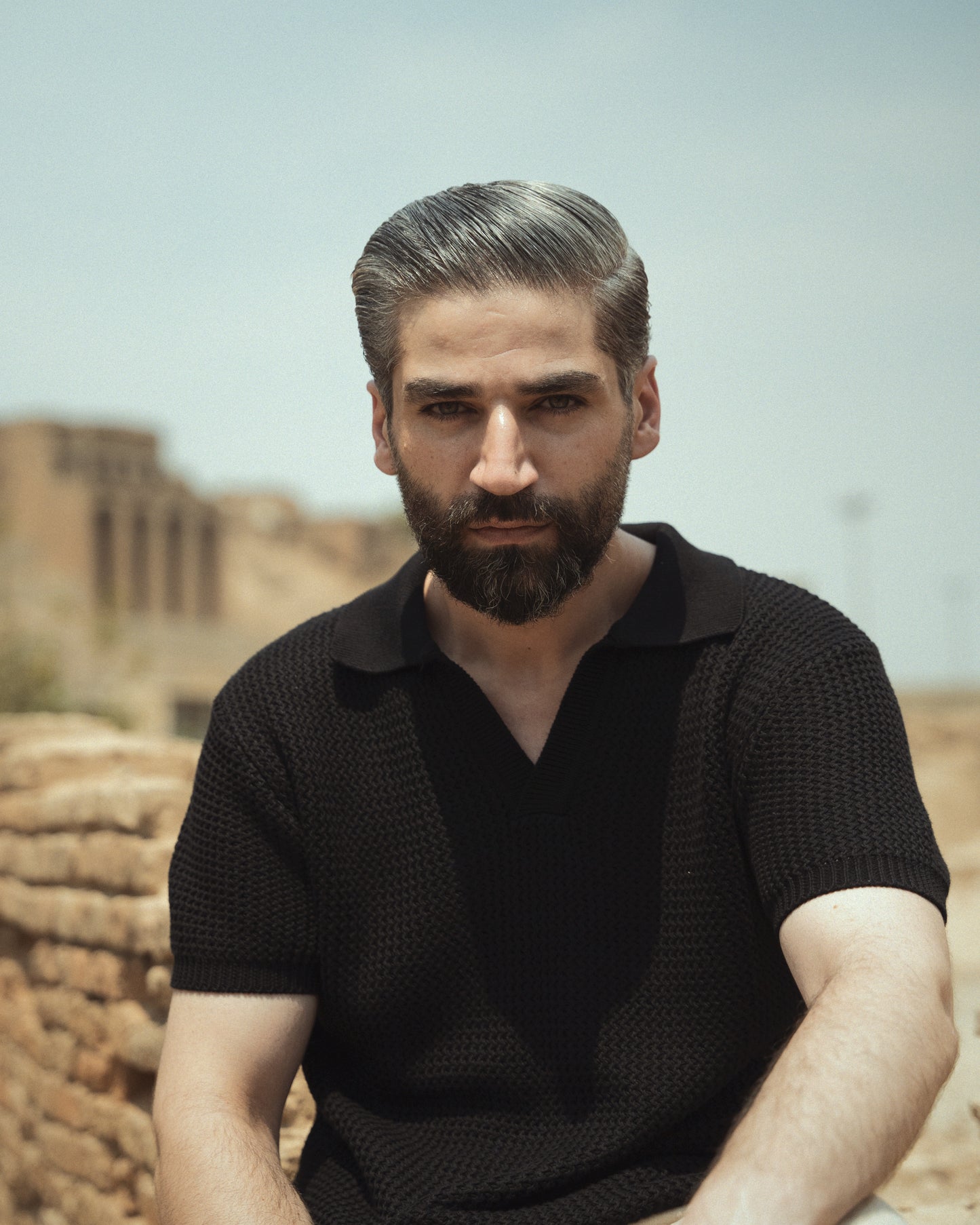 Eclipse V-Neck Knit Polo